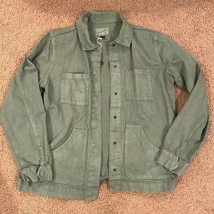 Green denim jacket